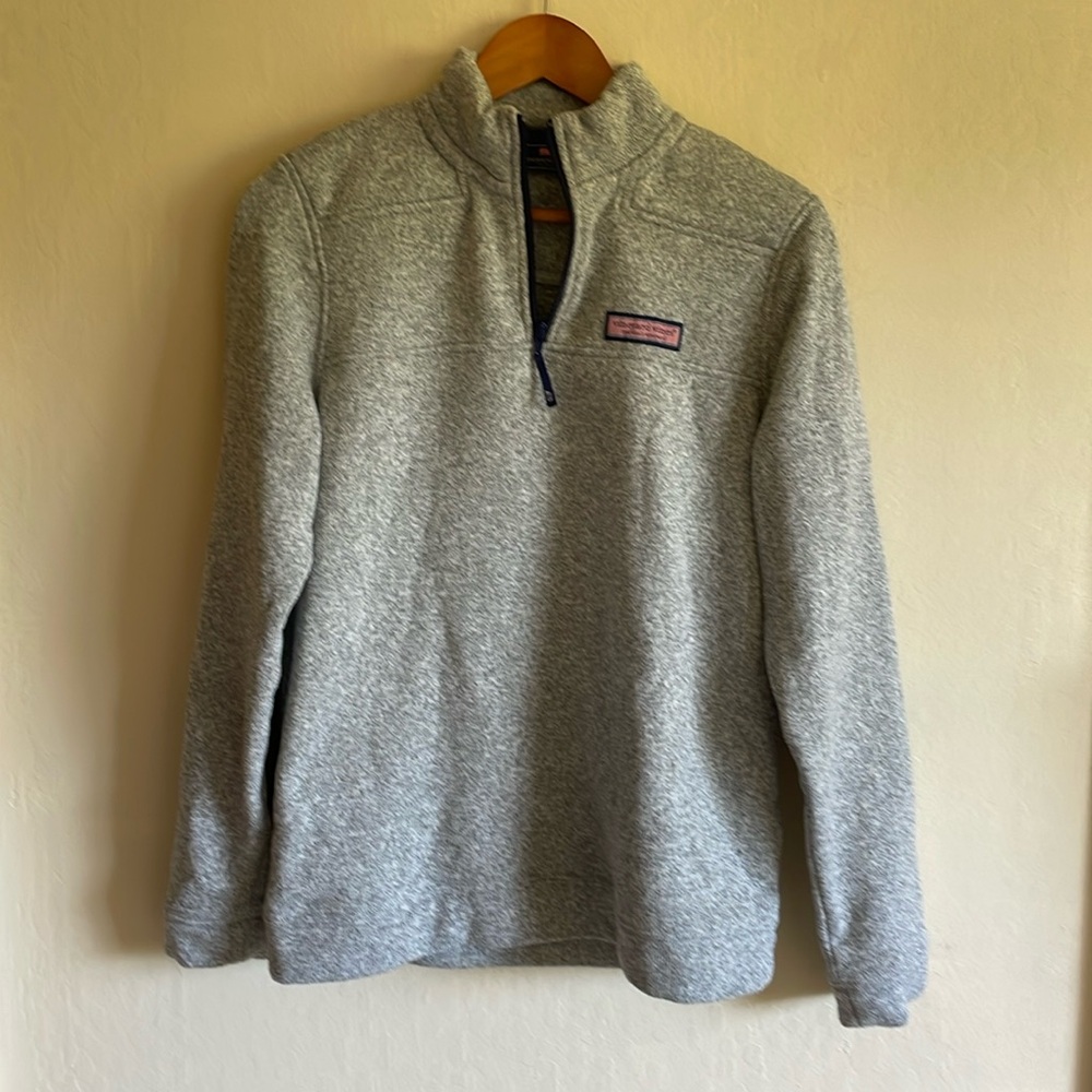 Vineyard Vines Heather Grey Fleece Shep Shirt 1/4 Zip